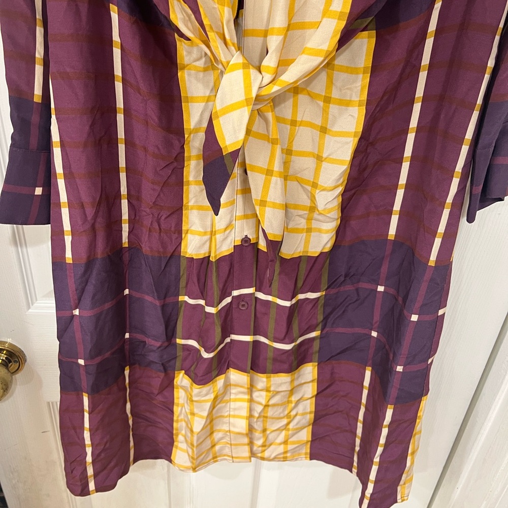 NWT STAUD Elsa button front maroon shirt dress - Picture 5 of 10